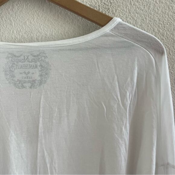 Manuhealii White Long Sleeve V Neck Soft Top Blouse Hookupaianaaha XL - Picture 5 of 7